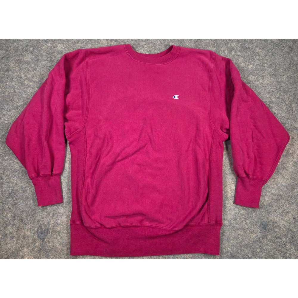 Vintage Champion Reverse Weave Sweatshirt Magenta Pink XL Made in USA Crewneck